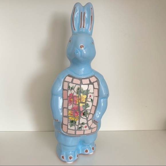 New Mosaic ceramic bunny planter - Picture 13 of 17